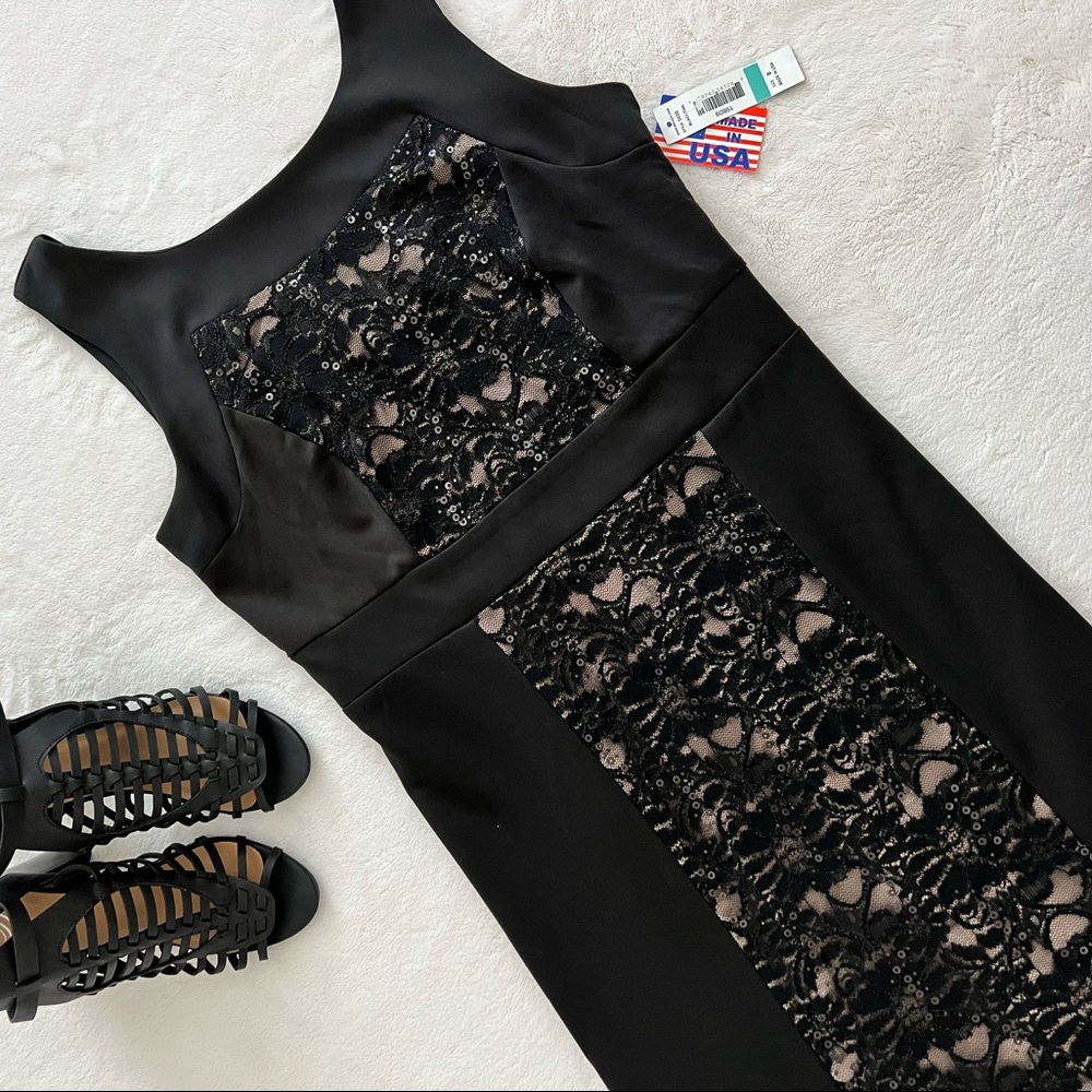 R&M Richards; Classy Black and Beige Maxi Dress